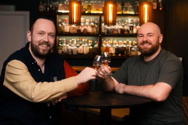 Gregor R and Charlie L organisers of Whisky Week in the Aberdeen Whisky Shop Union Street